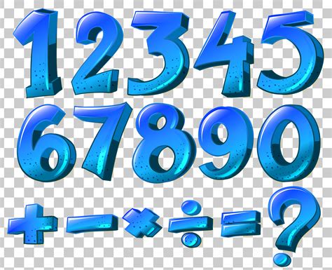 Numbers And Math Symbols In Blue Color 300461 Vector Art At Vecteezy