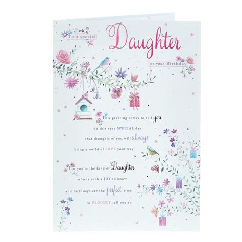 Daughter Birthday Cards Personalised Special Happy Birthday Cards For
