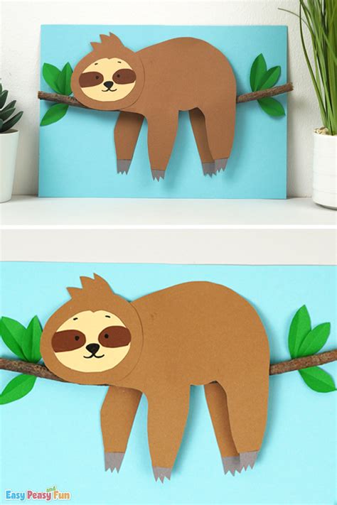 Sloth On A Branch Craft Easy Peasy And Fun
