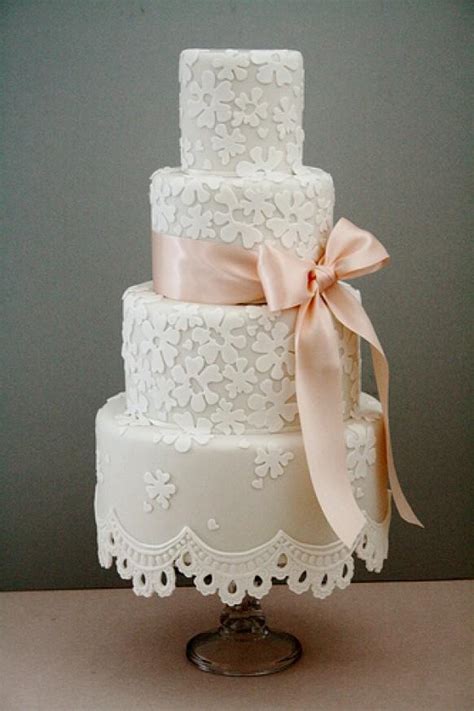 Simple square buttercream wedding cake. Wedding Cakes - Lace Fringe Wedding Cake #1987509 - Weddbook