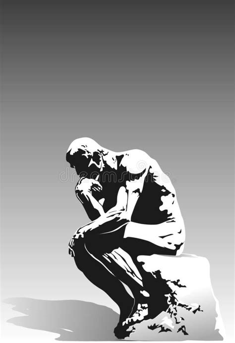 The Thinker High Contrast Image Of The Famous Sculpture The Thinker