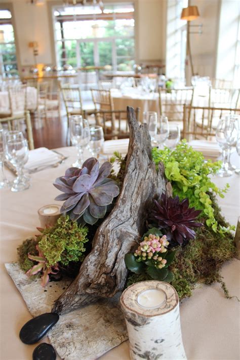 Succulent Wedding Decor At The Stone House At Stirling