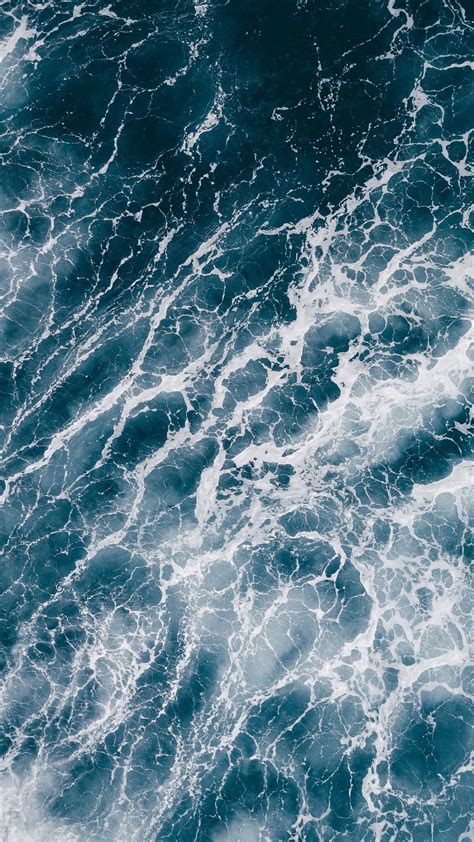 Download Wallpaper 1080x1920 Sea Water Waves Texture Blue Samsung