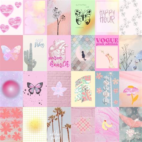 100 Pictures Danish Pastel Wall Collage Kit Poster Pack For Etsy