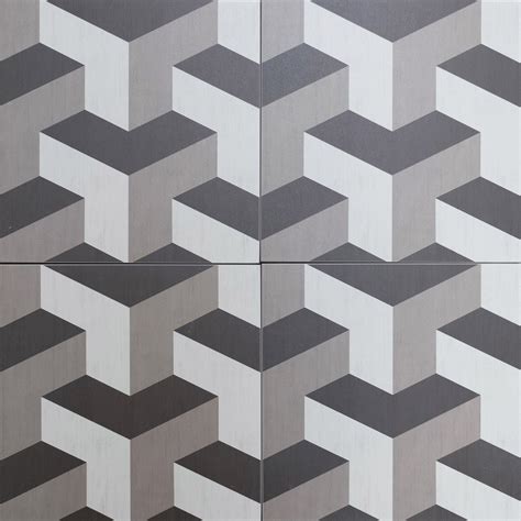 Cubic Geometric 3d Style Floor Tiles Encaustic Look Porcelain Tiles