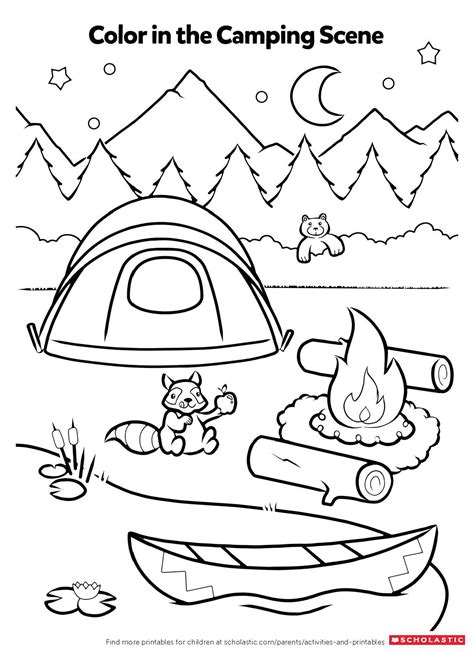 Printable coloring pages are a great way to get creative and relax a bit. Campfire Coloring Activity | Worksheets & Printables ...