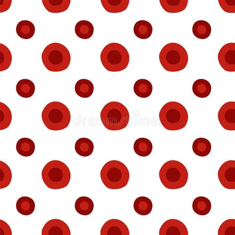 Beautiful Red Background White Dots Polka Style Pattern Stock