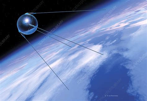 The world's first artificial satellite was about the size of a. Sputnik 1 satellite - Stock Image - S770/0010 - Science ...
