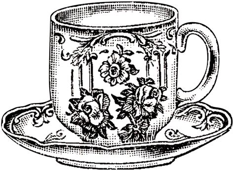 Black And White Teacup Clip Art Images