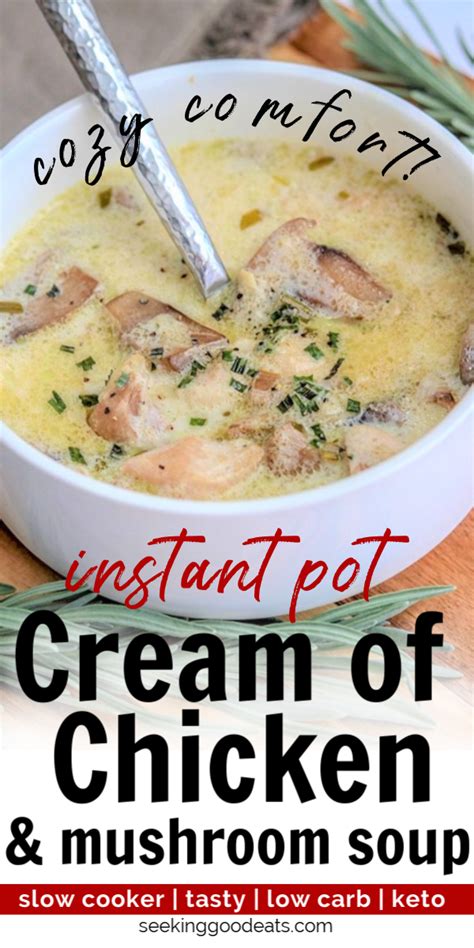 Try our famous crockpot recipes! Crockpot Cream of Chicken and Mushroom Soup (Keto Soup ...