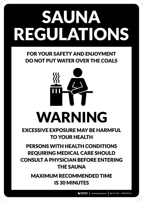 Sauna Regulations For Your Safety Portrait Wall Sign