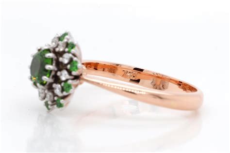 Russian Demantoid 18 Karat Gold Diamond Engagement Wedding Fashion Ring For Sale At 1stdibs
