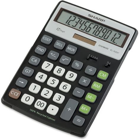 Sharp Calculators El R297bbk 12 Digit Extra Large Desktop Calculator
