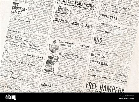 Old Example Of Classified Ads Hi Res Stock Photography And Images Alamy