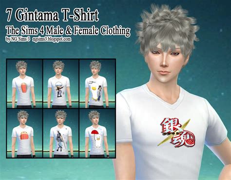 7 Gintama T Shirt The Sims 4 Cc By Ng9 On Deviantart