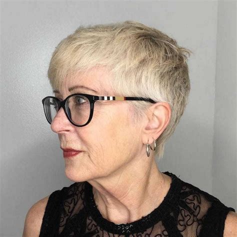 Short Hairstyles For Fine Straight Hair Over 60 With Glasses