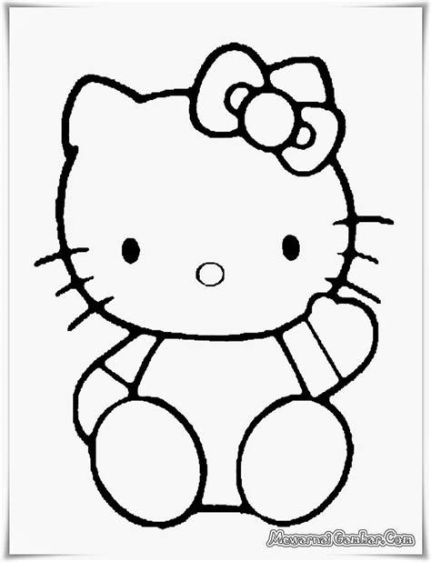 57 Gambar Hello Kitty Hitam Putih Untuk Mewarnai Koleksi Baru