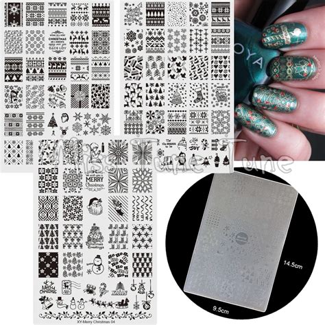 1pcs New Xmas Pattern Acrylic Nail Art Stamping Plates Stamp Templates