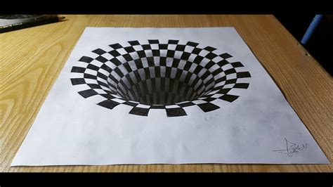 Drawing A Round Hole Anamorphic D Illusion Youtube
