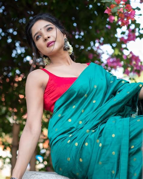 Actress Sakshi Agarwal Hot Photos In Saari Navel Cleavage Images Pics