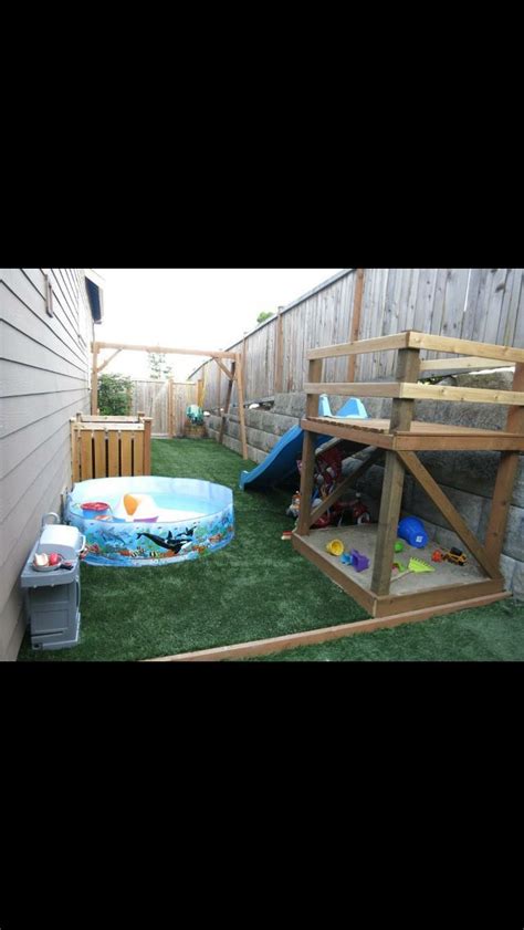 Wasted Space Side Yard Turned Into Kids Outdoor Play Area Slide Turf