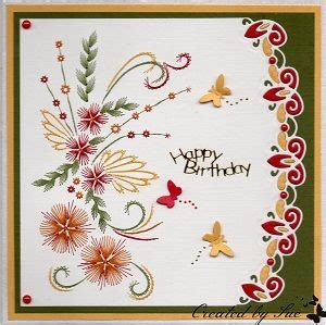 3 bluebirds sit atop the saying friendship is. Stitch-a-Greeting | Paper embroidery, Embroidery cards ...