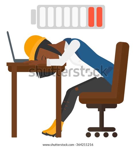 Woman Sleeping Workplace Stock Vector Royalty Free 364211216