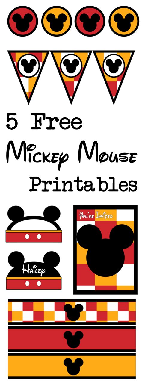 Pick up your free mickey mouse printable set! Five Mickey Mouse Free Printables - Paper Trail Design