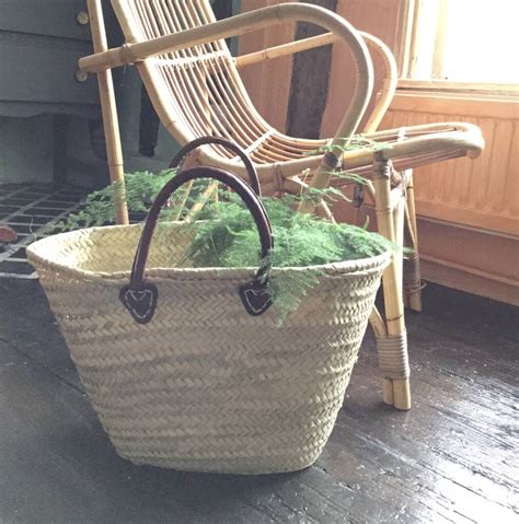 I have since used it in various ways as a decorative item. Large French Market Basket Short / Long Leather Handles By ...
