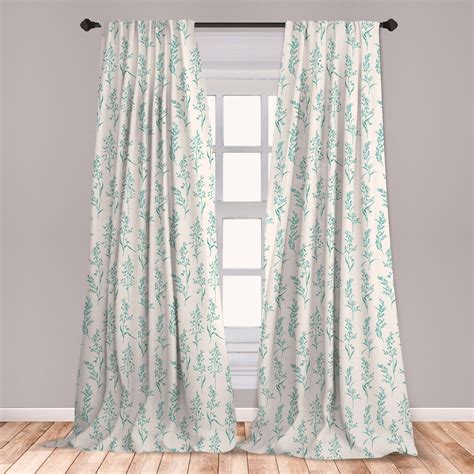 Floral Curtains 2 Panels Set Floral Pattern Moderate Essential