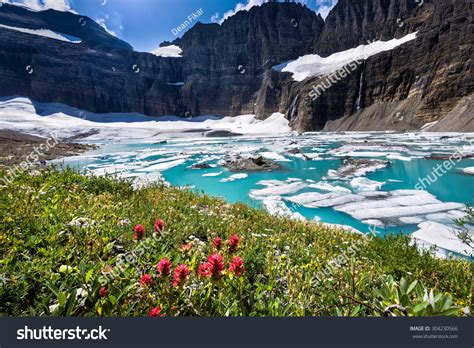 Stunning Turquoise Colored Water At The Base Of Grinnell