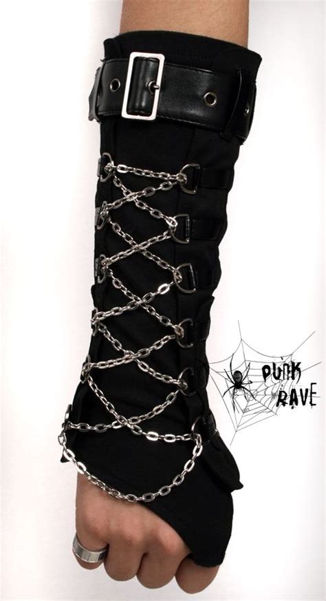 Studded Spiked Black Leather Heavy Metal Rock Emo Punk