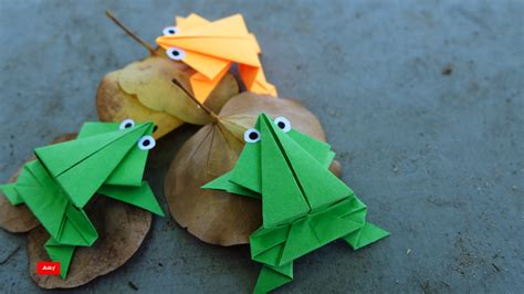 How to make paper Easy Origami Frog: วิธีการพับกบด้วยกระดาษแบบง่ายๆ #1