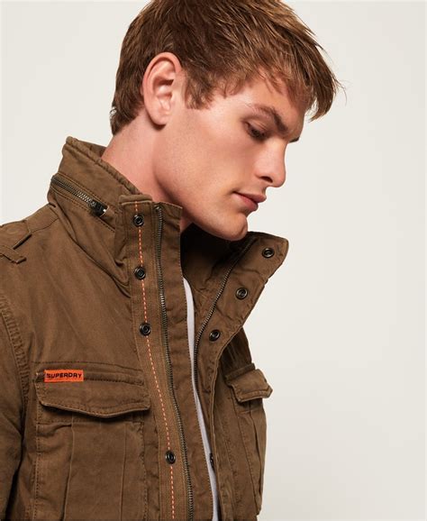 Mens Classic Rookie Military Jacket In Rusty Gold Superdry Uk
