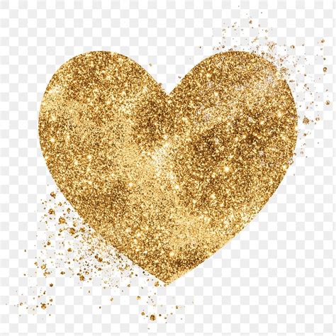 Glitter Png Gold Heart Symbol Premium Png Sticker Rawpixel