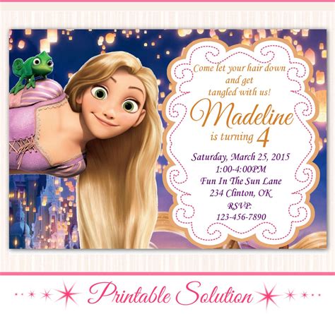 Tangled Invitation Tangled Birthday Tangled Party Disney Tangled