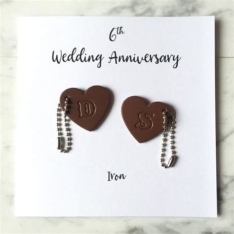 6th Wedding Anniversary Card Personalised Iron Anniversary Etsy