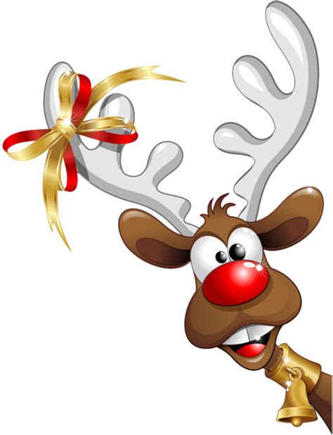 Rudolf Reindeer Peekaboo Christmas Funny Reindeer Clipart Png