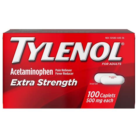 Tylenol Extra Strength Pain Reliever Fever Reducer Mg Caplets