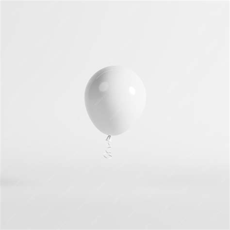 Premium Photo White Balloon Floating On White Color Background 3d