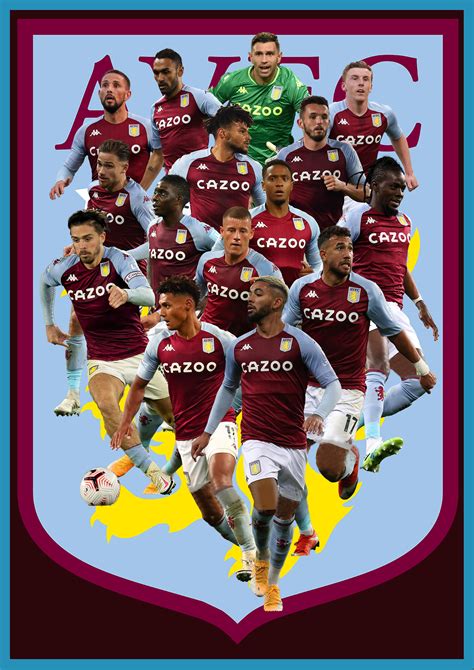 Aston Villa Season 2020 2021 Football Print Poster Avfc Utv Etsy