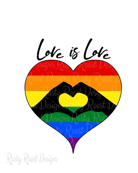 Love Is Love Png Sublimation Designs Downloads Rainbow Heart Etsy