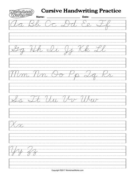 Writing Cursive Worksheets