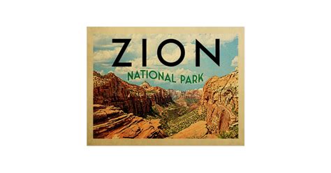 Zion National Park Vintage Travel Postcard
