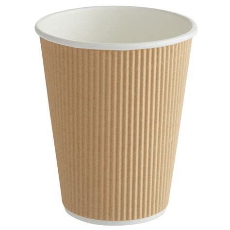 Choice Oz Double Wall Ripple Kraft Paper Hot Cup Pack