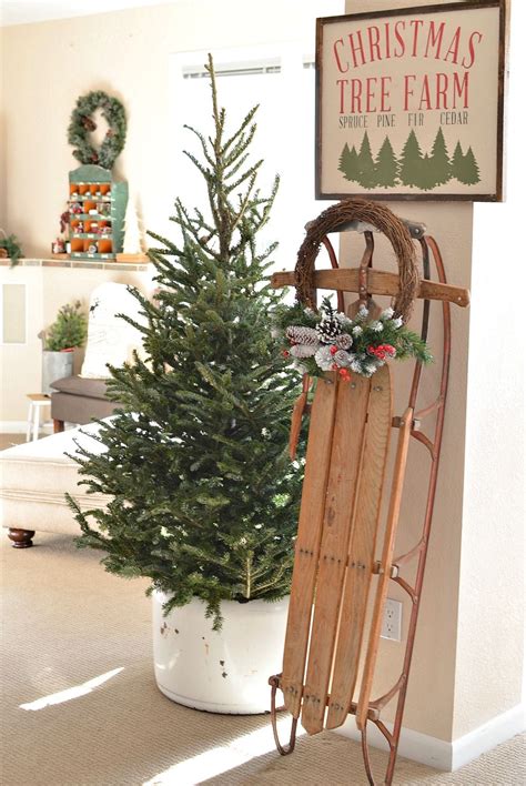 You just need a few outdoor pillows and some seashells for stamping. Farmhouse Christmas Basement Tour | Christmas decorations ...