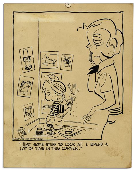 lot detail original dennis the menace 1956 comic strip signed by creator hank ketcham