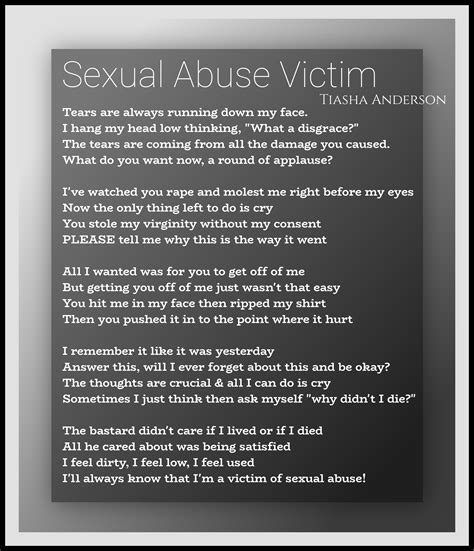 Sexual Abuse Victim Tiasha Anderson Abuse Poems