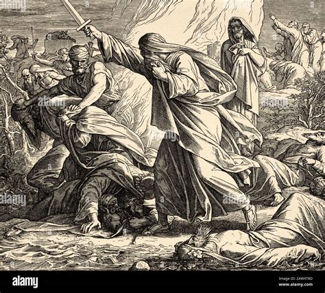 Elijah Kills The Prophets Of Baal Kings Book Sacred Biblical History