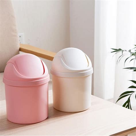Unique Mini Small Trash Can Multi Function Household Shake Lid Type